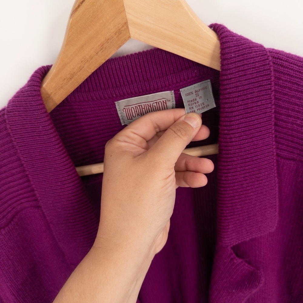 VTG Knit Cardigan Sweater Womens S Heavyweight Blazer Dopamine Art Teacher Retro - Picture 3 of 7